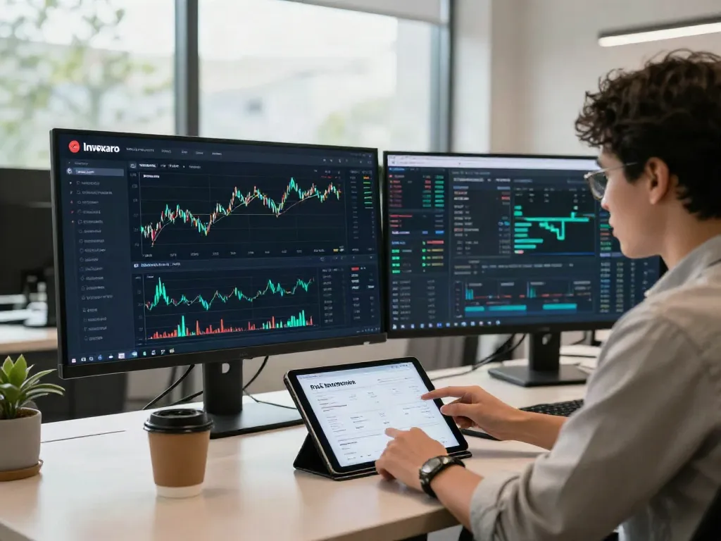 Interface d’Essor Invexaro montrant des outils d'analyse et de gestion des risques pour le trading automatisé.