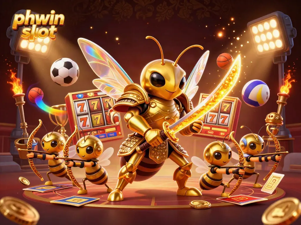Experience thrilling gameplay with phwin slot amidst dynamic graphics of coins and reels.