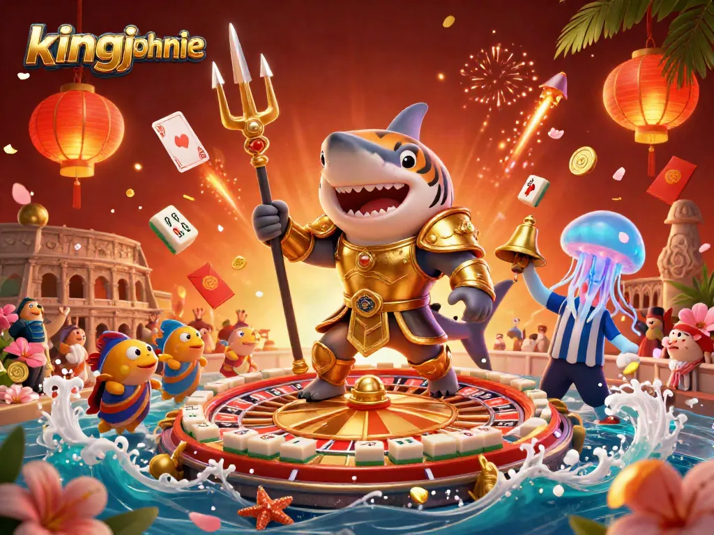 Experience thrilling online roulette action with kingjohnnie in this vibrant 3D casino scene.